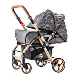 Baby Care 500 Combo Maxi Pro Çift Yönlü Puset Gold Siyah