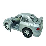 10 cm. Çek Bırak Gri Mıtsubıshı Evolution Diecast Araba  