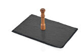 Sinbo TABOO 1135 Ahşap Saplı Dikdörtgen Arduvaz Taş 22 x 16 CM Sunum Tepsisi Tabağı