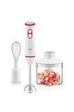 SHB-7530 Çok Fonksiyonlu El Blender Seti - Beyaz Kırmızı – Doğrayıcı & Çırpıcı Aparatlı