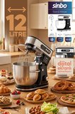 SMX-2779 12L Dev Hazneli Dijital Ekranlı Zaman Ayarlı Stand Mikser 2000W Çok Fonksiyonlu Mutfak Şefi
