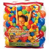 DEDE OYUN VE HAVUZ TOPU 9 CM (100 ADET PVC TORBADA)