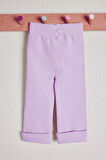 Pamuklu Çocuk Tayt Pantolon Koyu Lila