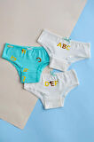  Kız Çocuk 3'lü Paket Alfabe Slip