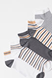 Erkek Çizgili 5'li Paket Step Çorap