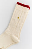 Erkek Zımbalı Ekose Soket Çorap Ekru-Bordo