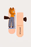 Çocuk Kuyruk Aksesuarlı Sevimli Aslan Desenli Havlu Soket Çorap
