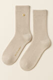 Kadın Yün Simli Soket Çorap Ekru