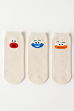 Çocuk Surat Baskılı 3'lü Soket Çorap