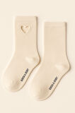 Kadın Kalp Pencereli Soket Çorap Ekru