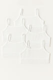 Kız Çocuk 5'li Dantel Detaylı Basic İnce Askılı Büstiyer Beyaz