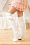Ponpon Kız Çocuk Dizüstü Çorap Ekru