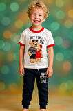 Çocuk Love Ayıcık Desenli Kısa Kollu Pijama Takımı