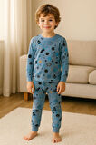 Erkek Çocuk Gezegen Desenli Pijama Takımı