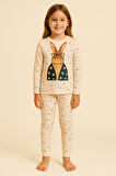 Kız Çocuk Tavşan Desenli Kutulu Pijama Takımı