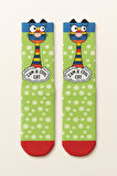 Çocuk Karikatür Figürlü Soket Çorap Yeşil