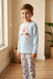 Lovely Deer Kutulu Çocuk Pijama Takımı Mavi