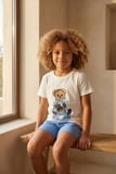 Çocuk Gezgin Teddy Desenli Şortlu Pijama Takımı