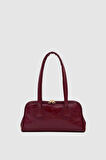 Juvon Kırışık ve Parlak Görünümlü El, Kol ve Omuz Çantası Bordo