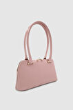 Nolvi Parlak Görünümlü Tek Bölmeli Kol, El ve Omuz Çantası Pembe