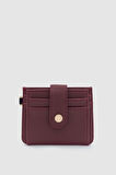 Fione Çıtçıt Kapamalı 6 Bölmeli Çıkarılabilir Anahtarlıklı Mini Kadın Cüzdan Bordo