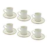 Altın Yaldız Kenarlı 6 Kişilik Porselen Kahve Fincan Takımı