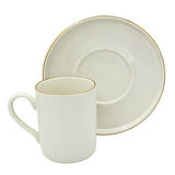 Altın Yaldız Kenarlı 6 Kişilik Porselen Kahve Fincan Takımı