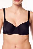 Nbb Toparlayıcı Kaplı Balenli Basic Sütyen Siyah