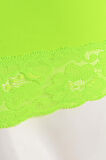 Fosfor Yeşil Seamless Dantelli Geniş Askılı Atlet