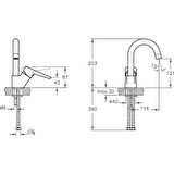 Artema A42442 Solid S Lavabo Bataryası Döner Borulu