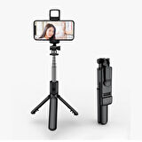 Petinka Selfie Çubuğu Kumandalı LED Işıklı Ayaklı Uzayabilen Taşınabilir Masa Üstü Tripod