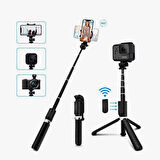 Petinka Selfie Çubuğu 2 'si 1 Arada Fotoğraf Makinası Telefon Takılan 2.2m Uzayan Kumandalı Tripod