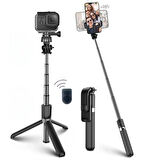Petinka Selfie Çubuğu 2 'si 1 Arada Fotoğraf Makinası Telefon Takılan 2.2m Uzayan Kumandalı Tripod