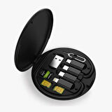 Petinka Şarj Kablosu Seti 5'i 1 arada Seyahat Kablo Seti USB Type-C 60w Destekli Kablo Kutusu