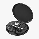 Petinka Şarj Kablosu Seti 5'i 1 arada Seyahat Kablo Seti USB Type-C 60w Destekli Kablo Kutusu