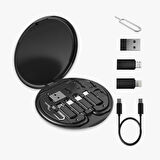 Petinka Şarj Kablosu Seti 5'i 1 arada Seyahat Kablo Seti USB Type-C 60w Destekli Kablo Kutusu