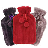  Su Torbası Ponponlu Peluş I. Sınıf Kauçuk Malzeme 2 Litre Sıcak Su Torbası