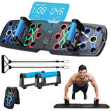 Şınav Tahtası Otomatik Sayımlı Katlanabilir İpli Ergonomik Tutaçlar Şınav Fitness Tahtası
