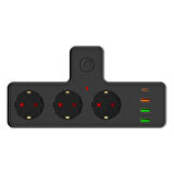 Grup Priz Termal Akım Korumalı 3 Adet Soket,3 Adet USB ve 1 Adet Type-C Girişli 20w Priz Model 3397
