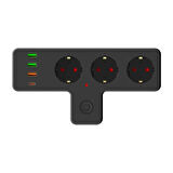 Grup Priz Termal Akım Korumalı 3 Adet Soket,3 Adet USB ve 1 Adet Type-C Girişli 20w Priz Model 3397