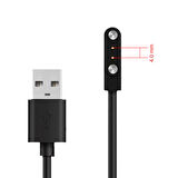 2 Pin Universal Akıllı Saat Manyetik Şarj Kablosu Siyah 55 cm