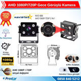 AHD 1080P/720P Orta Boy Gece Görüşlü 4 Pin Soketli Kamyon Tır Otobüs Kamerası