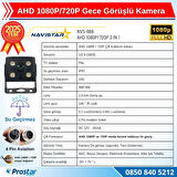 AHD 1080P/720P Orta Boy Gece Görüşlü 4 Pin Soketli Kamyon Tır Otobüs Kamerası
