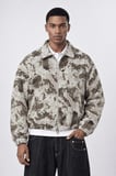Erkek Jakarlı Oversize Bomber Ceket Bej