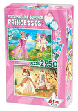 Star Puzzle 2x50 Parça Çocuk Puzzle - Sonbahar ve Yaz Prensesleri