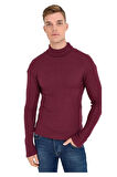 Erkek Beyaz Boğazlı Slim Fit Triko Kazak