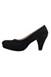 Zarif 3360 10mm Süet Platform Topuklu Stiletto Ayakkabı