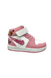 Callion 4067 Deri Sneakers Kız Çocuk Spor Ayakkabı 31-35 Pembe Buz Çiçekli