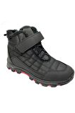 Callion 1980 Sneakers Fashion Kürklü Filet Çocuk Spor Bot Siyah Kırmızı