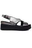 Freefour 0010 Hakiki Parlak Deri Fashion Kadın Sandalet